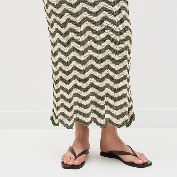 Agua Bendita Mira Eta Skirt in Olive & Beige Size Large NEW - Picture 5 of 11